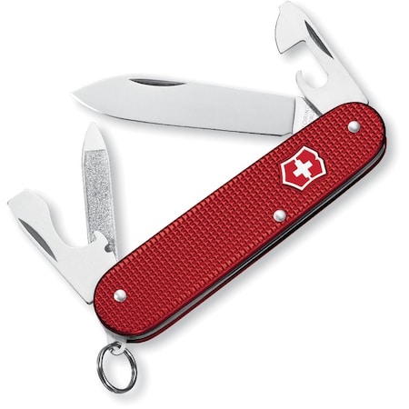 Swiss Army Brands 2024 Victorinox 53043 Cadet Red Alox, Ribbed 84Mm VIC-0.2601.20R-X1